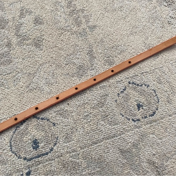 J. Crew Pink Leather Skinny Belt Small Gold Hardware - Picture 7 of 9